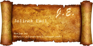 Jelinek Emil névjegykártya