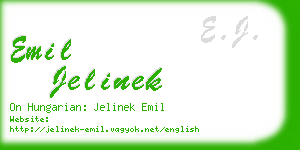 emil jelinek business card